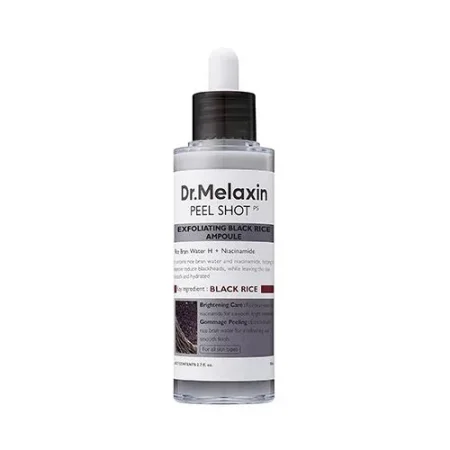 Dr.Melaxin Peel Shot Exfoliating Black Rice Ampoule – 80ml – أمبول د. ميلاكسين المقشر بخلاصة الأرز الأسود – 80 مل