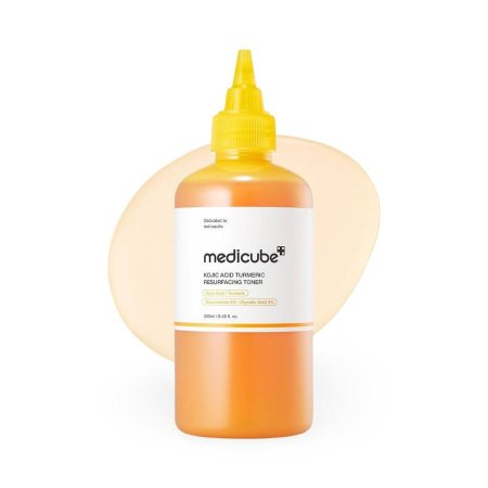 ميديكوب – تونر تقشير وتفتيح بالكوجيك أسيد والكركم – 250 مل :  MEDICUBE Kojic Acid Turmeric Resurfacing Toner – 250ml