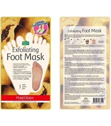 ماسك تقشير القدمين بالجوارب – إزالة الجلد الميت وتنعيم القدم   PUREDERM Exfoliating Foot Mask – Foot Peeling Sock Mask