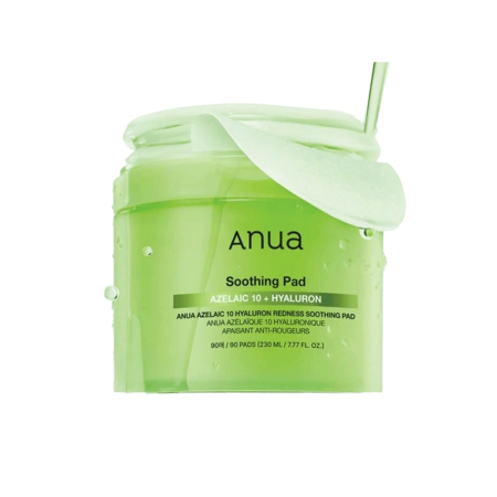 أنوا – باد مهدئ للبشرة بالأزيليك أسيد 10% + الهيالورون   Anua Azelaic 10 + Hyaluron Redness Soothing Pads