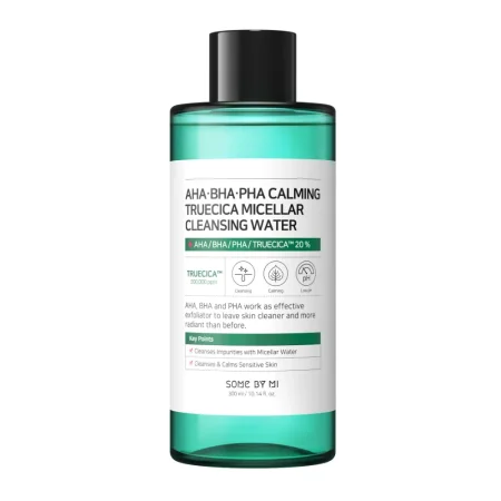 Some By Mi AHA-BHA-PHA Calming Truecica Micellar Cleansing Water 300ml - ماء ميسيلار مهدئ لتنظيف البشرة من Some By Mi بحمض ألفا هيدروكسي، بيتا هيدروكسي، بولي هيدروكسي وتروسيكا 300 مل