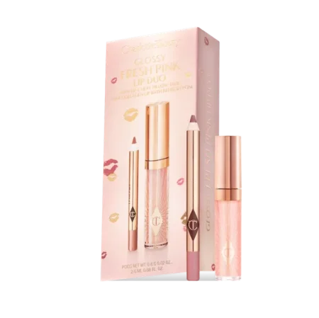 أحمر شفاه لامع ثنائي اللون وردي منعش من شارلوت تيلبوري-GLOSSY LIP DUO FRESH PINK Charlotte Tilbury