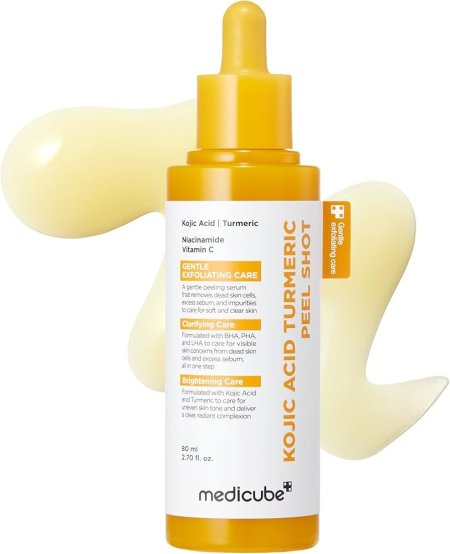 مقشر ميديكيوب بالكوجيك أسيد والكركم لتفتيح وتجديد البشرة  Medicube Kojic Acid Turmeric Peel Shot