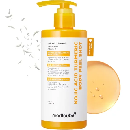 مقشر الجسم ميديكيوب بالكوجيك أسيد والكركم لتفتيح وتنعيم البشرة  Medicube Kojic Acid Turmeric Body Peel Shot