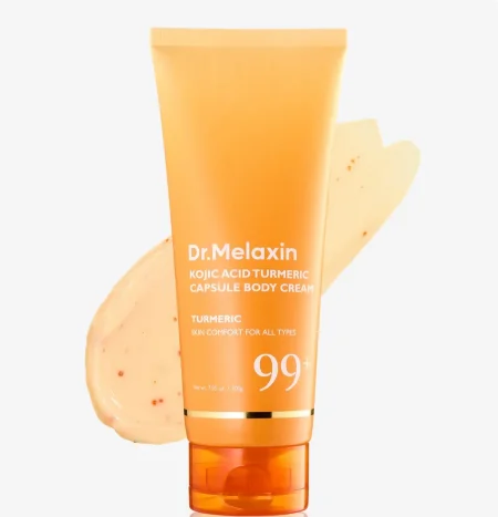 كريم الجسم بالكبسولات المضيئة بحمض الكوجيك والكركم 200غم   Dr.Melaxin Kojic Acid Turmeric Capsule Body Cream 200g