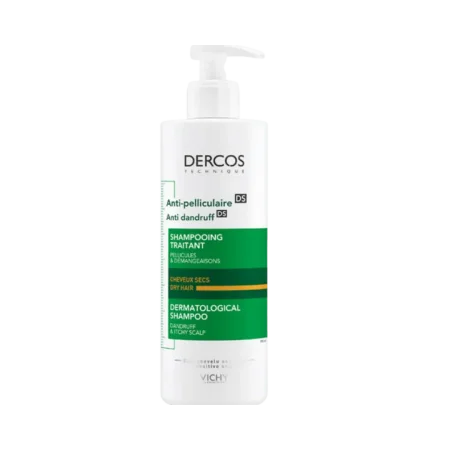 شامبو فيشي ديركوس المضاد للقشرة للشعر الجاف وفروة الرأس الحساسة   :  Vichy Dercos Anti-Dandruff Shampoo for Dry Hair