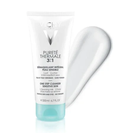 فيشي بيوريتيه ثيرمال 3 في 1 – حليب تنظيف، تونر ومزيل مكياج للوجه والعينين   :  Vichy Pureté Thermale 3-in-1 One Step Cleanser