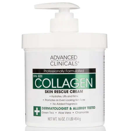Advanced Clinicals Collagen Skin Rescue Cream – 16 oz (454g)