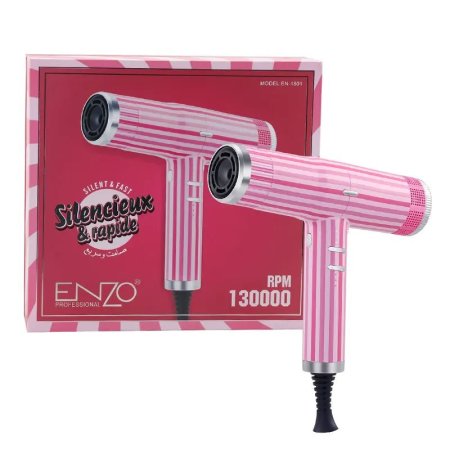 ENZO EN-1801 High-Speed Hair Dryer 130,000 RPM AC Motor with Negative Ion Technology-مجفف الشعر ENZO EN-1801 عالي السرعة مع تقنية الأيونات السالبة