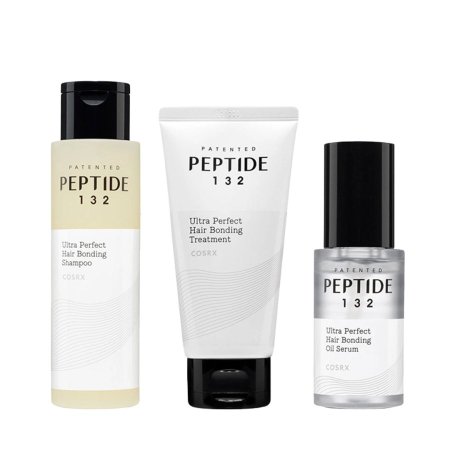 مجموعة COSRX Peptide 132 Ultra Perfect Hair Bonding والمصممة لإصلاح الشعر التالف وإعادة ترميمه