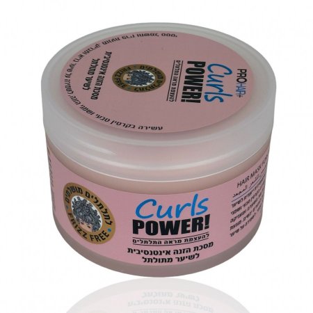 ماسك الشعر !PROHAIR+ CURLS POWER بالكيراتين وزيت الأرجان، خالٍ من الأملاح (400 مل)