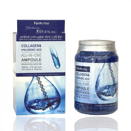 Farmstay Collagen & Hyaluronic Acid All-in-One Ampoule - أمبول كولاجين وحمض الهيالورونيك الشامل من فارمستاي