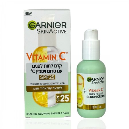 Garnier SkinActive Vitamin C Brightening Serum Cream SPF 25 - كريم سيروم تفتيح البشرة بفيتامين سي من غارنييه مع SPF 25