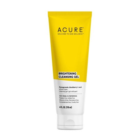 Acure Brightening Cleansing Gel - Vegan Cleanser for Radiant Skin-جل التنظيف المشرق من Acure - منظف نباتي لبشرة مشرقة