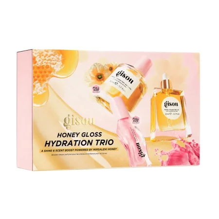 Gisou – Honey Gloss Hydration Trio Set : مجموعة جيسو المرطّبة بالعسل لتغذية ولمعان الشعر – Honey Gloss Hydration Trio